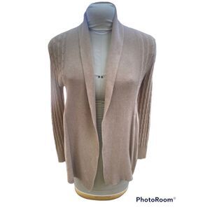 Sonoma Open Front Cardigan Gathered Waist Size M Cozy Rolled Collar
